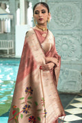 Tussar Silk Saree Dusky Pink Tussar Silk Saree saree online