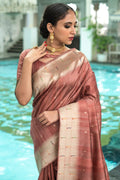Tussar Silk Saree Dusky Pink Tussar Silk Saree saree online