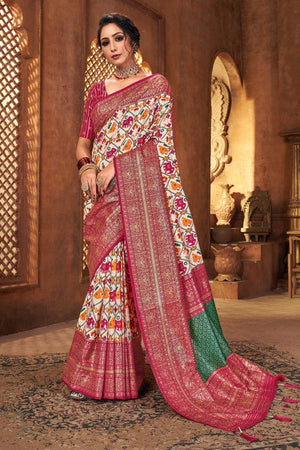 Punch Pink Tussar Saree