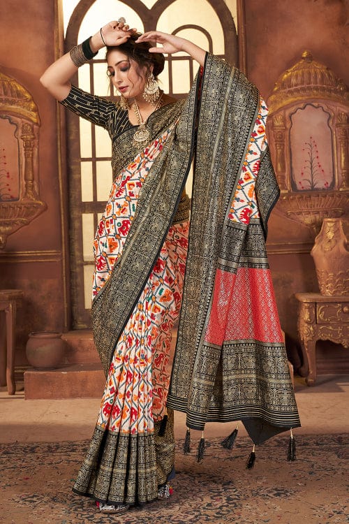 black Tussar saree