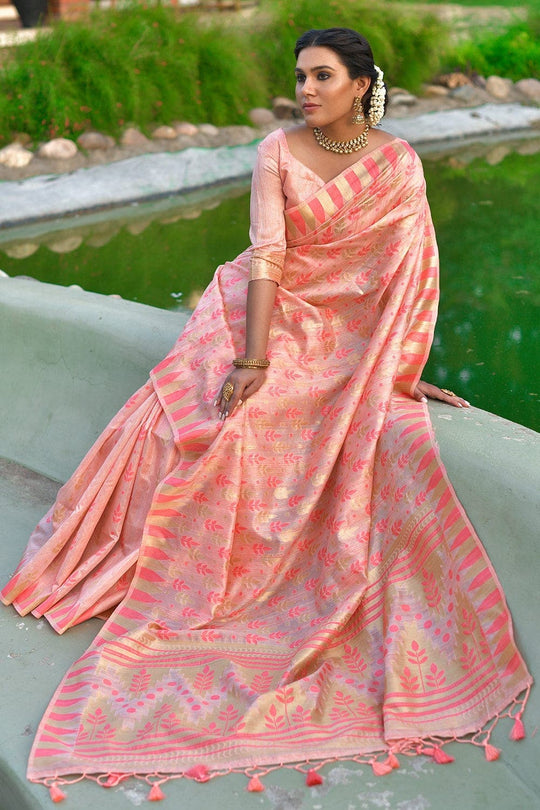 Tussar Saree Taffy Pink Tussar Saree saree online