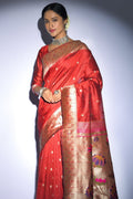 Tussar Silk Saree Tart Red Tussar Silk Saree saree online
