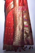 Tussar Silk Saree Tart Red Tussar Silk Saree saree online