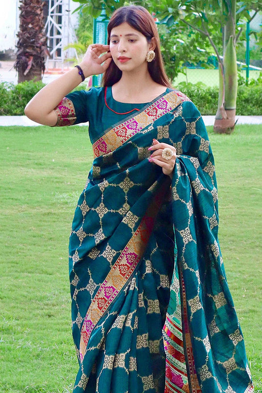 Tussar Saree Teal Green Tussar Saree saree online