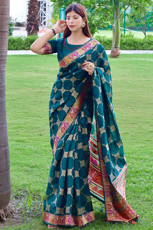 Tussar Saree Teal Green Tussar Saree saree online