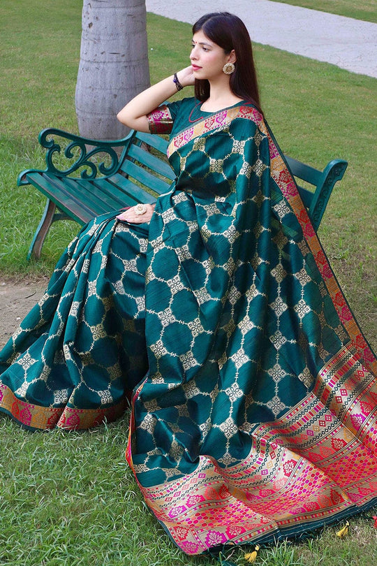 Tussar Saree Teal Green Tussar Saree saree online