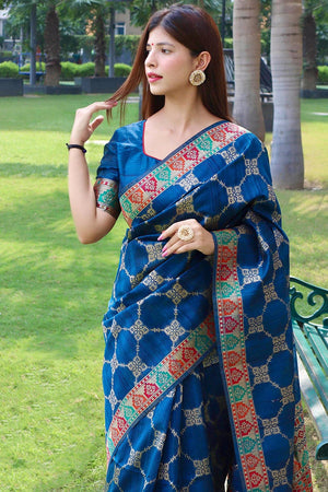 Tussar Saree Vivid Blue Tussar Saree saree online