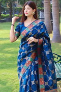 Tussar Saree Vivid Blue Tussar Saree saree online