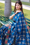 Tussar Saree Vivid Blue Tussar Saree saree online