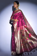 Tussar Silk Saree Wine Purple Tussar Silk Saree saree online