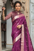 Tussar Saree Wine Purple Tussar Saree saree online