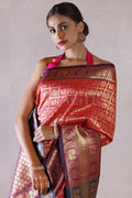 Uppada Silk Saree Cerise Pink Uppada Saree saree online