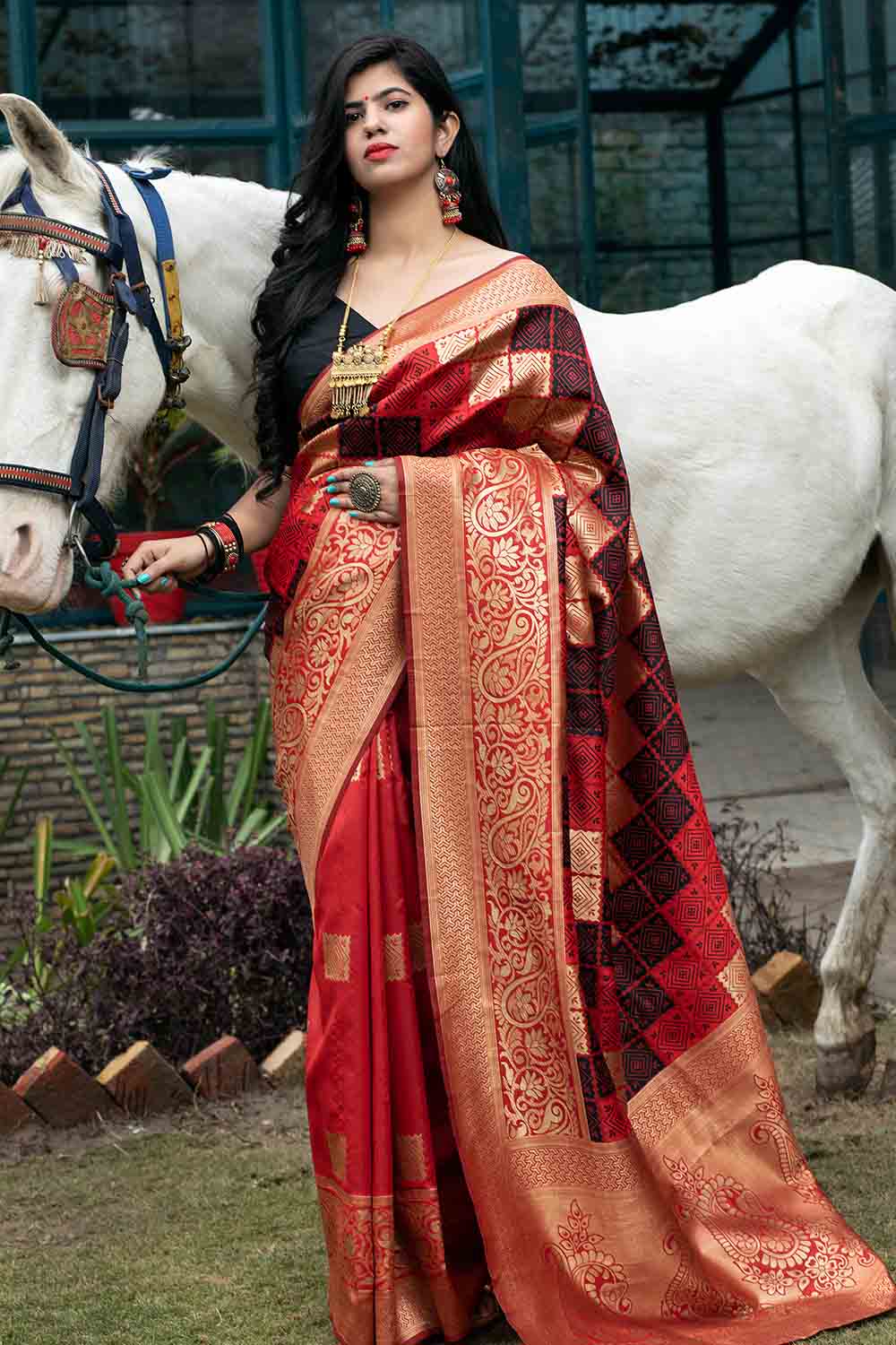 Uppada Silk Saree Chilli Red Uppada Saree saree online