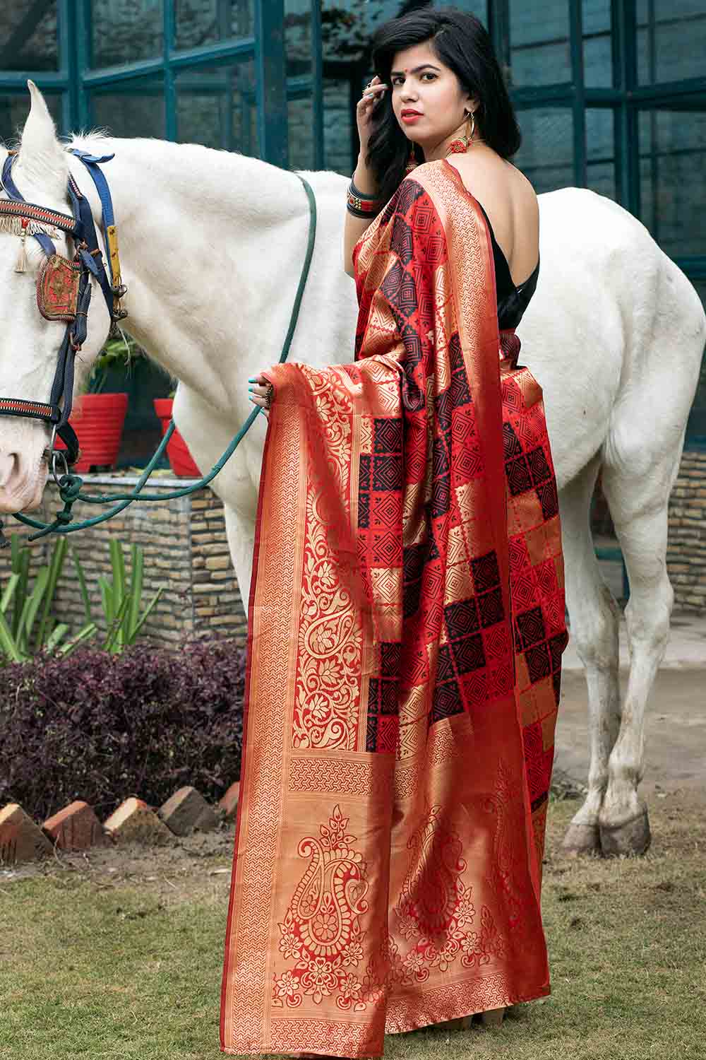 Uppada Silk Saree Chilli Red Uppada Saree saree online