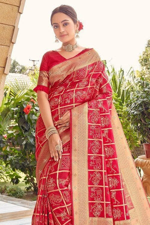 Chilli Red Uppada Saree