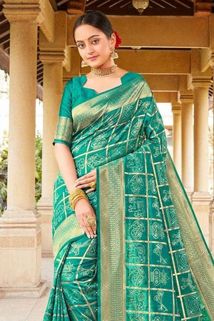 Fern Green Uppada Saree