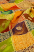 Uppada Silk Saree Fresh Green - Orange Woven Uppada Silk Saree With Brocade Blouse saree online