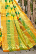 Green And Yellow Uppada Saree