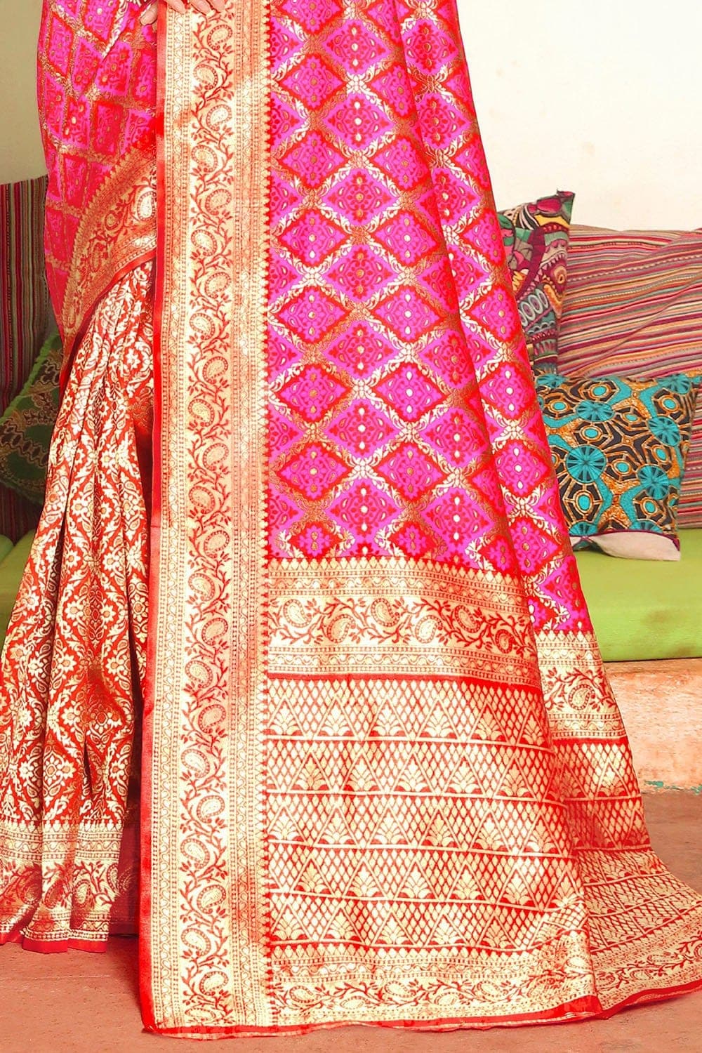 Uppada Silk Saree Hot Pink Uppada Silk Saree saree online