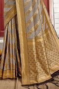 Uppada Silk Saree Pewter Grey Uppada Saree saree online