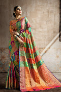 Purple zari woven Uppada saree with brocade blouse - Buy online on Karagiri - Free shipping to USA