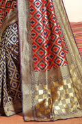 Red And Blue Uppada Saree