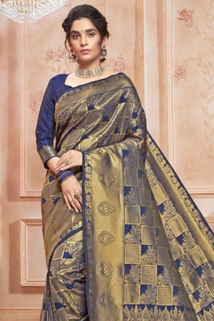 blue uppada saree