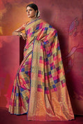 Shades of purple woven uppada silk saree with brocade blouse - Buy online on Karagiri - Free shipping to USA