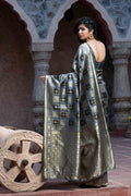 Slate Grey Uppada Saree