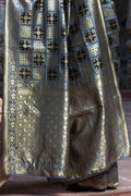 Slate Grey Uppada Saree