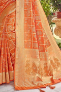 uppada silk saree orange 