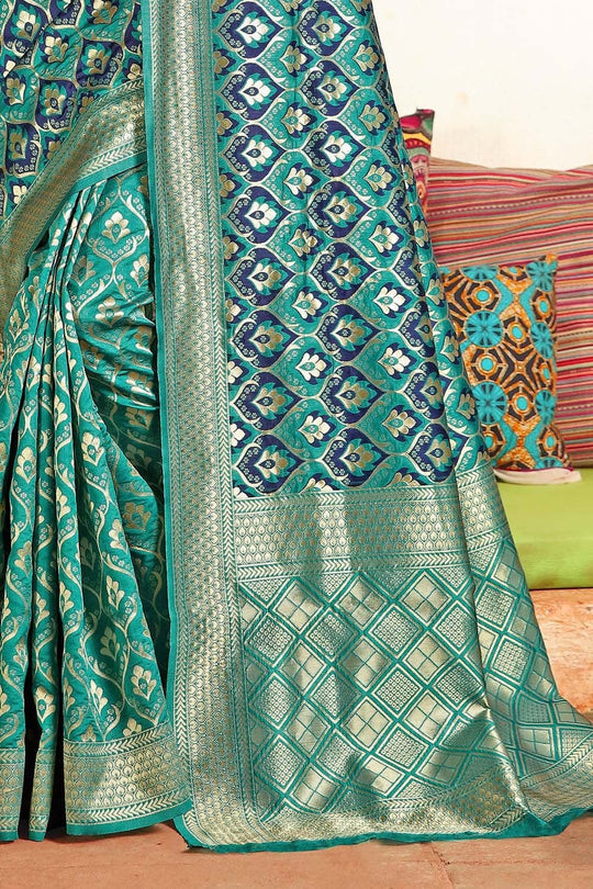 Teal Blue Uppada Saree