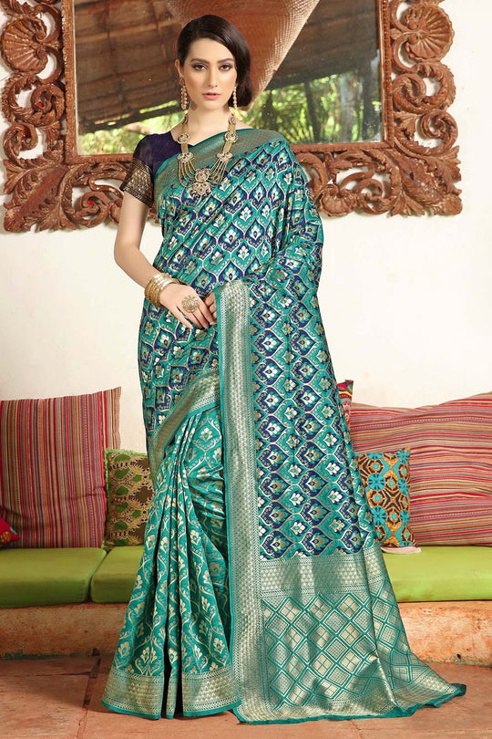Uppada Silk Saree Teal Blue Uppada Silk Saree saree online